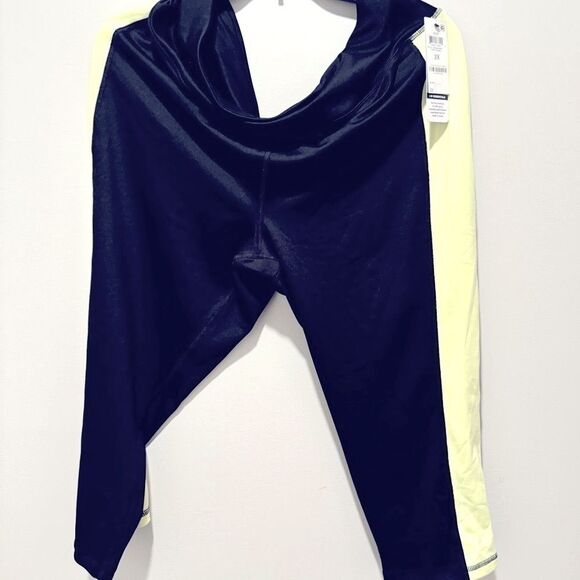 Ideology Womens Plus Size Colorblock Cropped Leggings-Womens 2X-Noir green ash - Picture 10 of 10